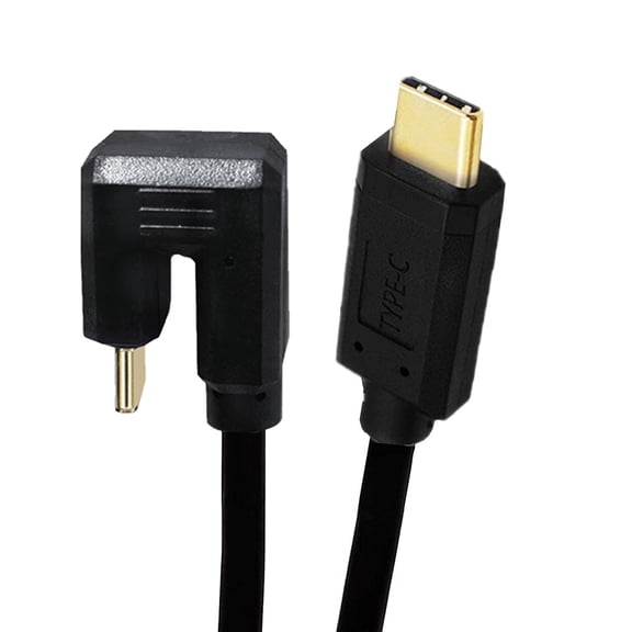 FVH USB3.1 Type-C Male to USB-C 360 Degree Opposite Back Angled 10Gbps Data 4K Cable 65W