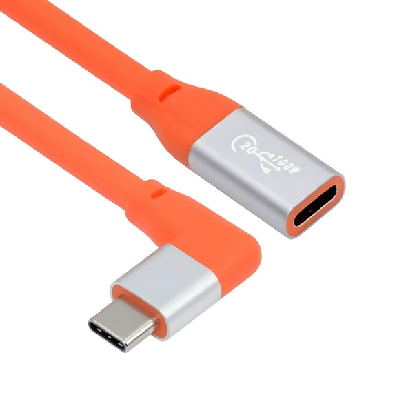 FVH USB3.2 Male to Female Extension Cable 20Gbps 90 Degree Left Right Angled Ultra Soft High Flex with 100W and 8K 5K USB4.0 Type-C Compatible with Thunderbolt3/4