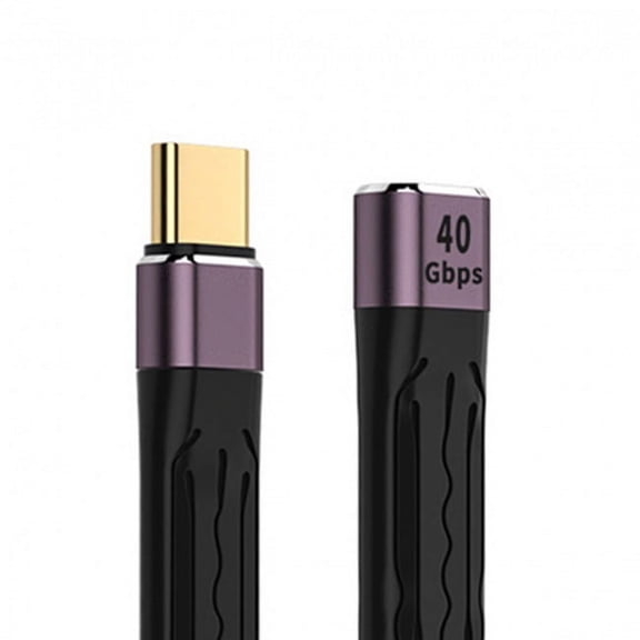 FVH USB4 Extension Cable 13cm Slim Flat Male to Female 40Gbps with 100W Charging and 8K@60Hz Compatible with Thunderbolt3/4