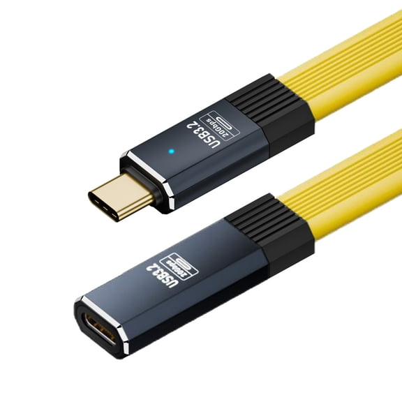 FVH USB4 Male to Female Extension Cable 20Gbps Flat Slim FPC Cable with 100W and 8K 5K USB4.0 Type-C Compatible with Thunderbolt3/4