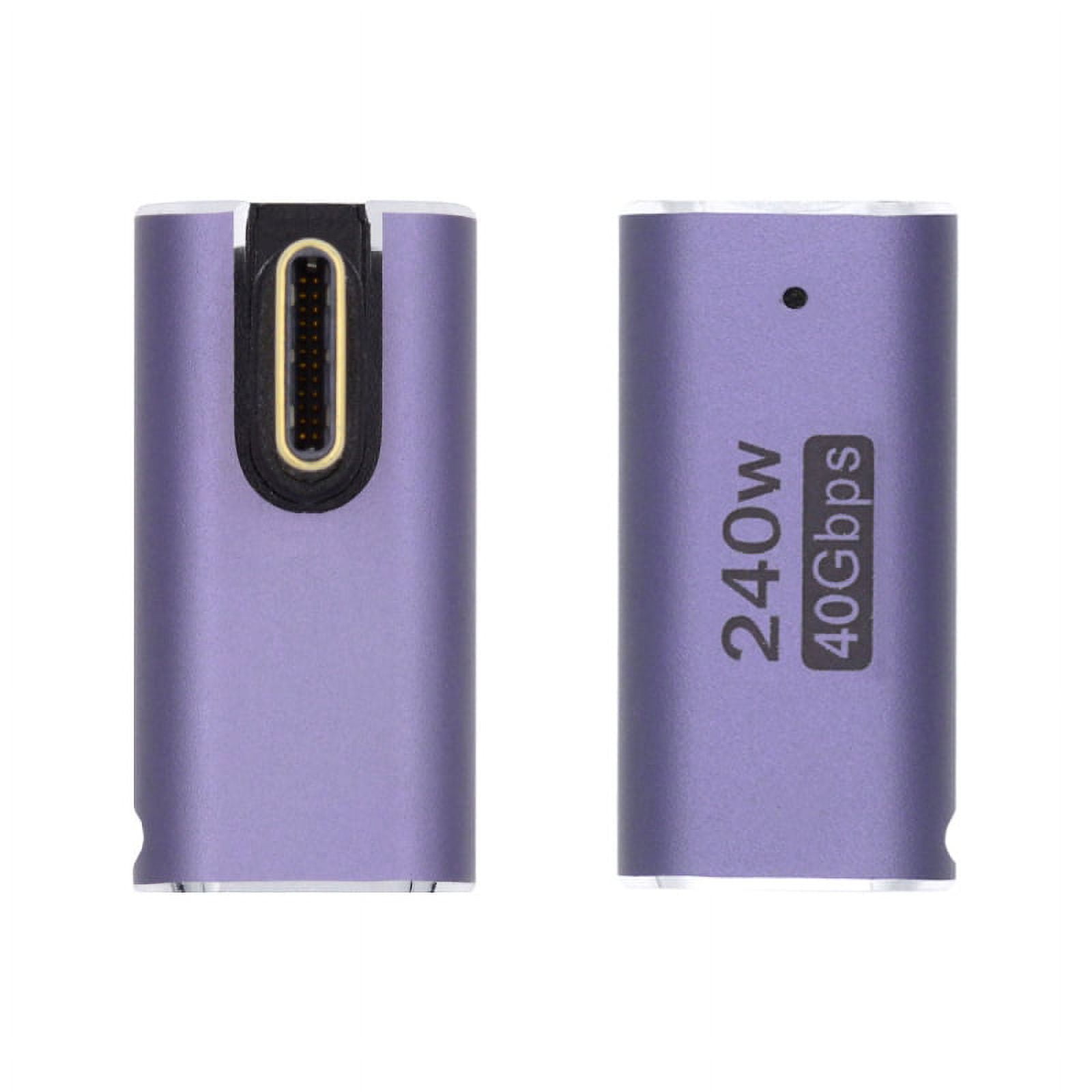 NFHK USB4 Type C Female To Female Adapter - 240W Power, 40Gbps Data, 8K Video - Angled Design For Tight Spaces