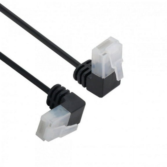 FVH Ultra Slim Cat6 Ethernet Cable RJ45 Up Angled 25cm UTP Network Cable Patch Cord 90 Degree Cat6a Lan for Laptop Router TV BOX