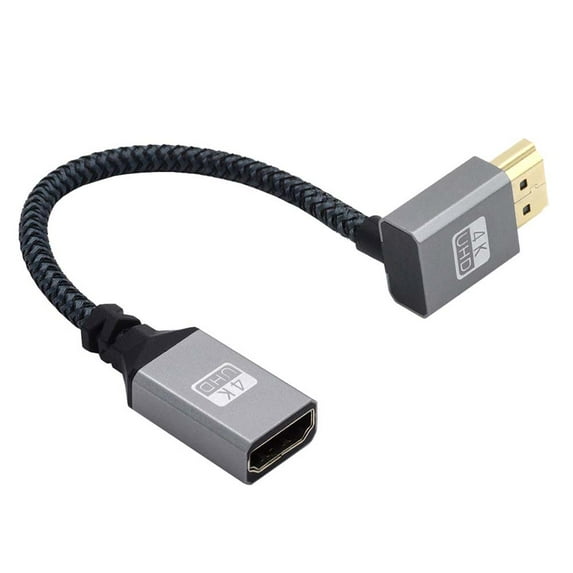 FVH Up Angled 90 Degree HDMI 1.4 Type A Male to A Female Extension Cable Support HDTV 4K 60hz 3D