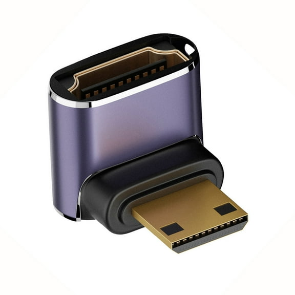 FVH Up Angled Mini HDMI Male to HDMI 2.1 Female UHD Extension Gold Converter Adapter Support 8K 60hz HDTV