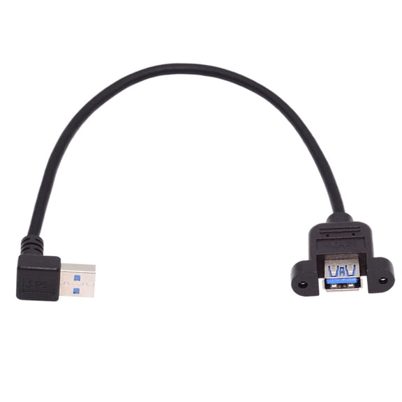 FVH Up Angled USB 3.0 Male to Female Type-A Panel Type Header Cable 90 Degree Connector 30cm