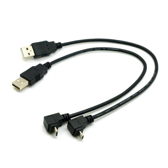 FVH Up Down angled 90 degree Micro USB Male to USB Data Charge Cable for i9500 9300 N7100