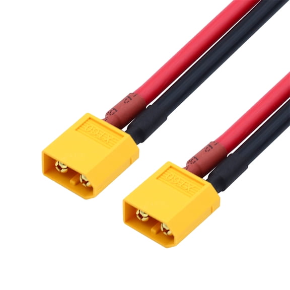 FVH XT60 Male to Male 12AWG Extension Cable Connector for RC Battery Portable Power Station Solar Panel