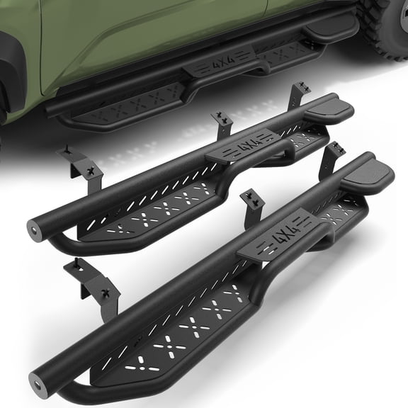 FVLEY Running Boards for 2010-2024 Toyota 4Runner, Without Side Skirts, Heavy Duty Steel Side Steps with Raised Step, 550LB Capacity, Black