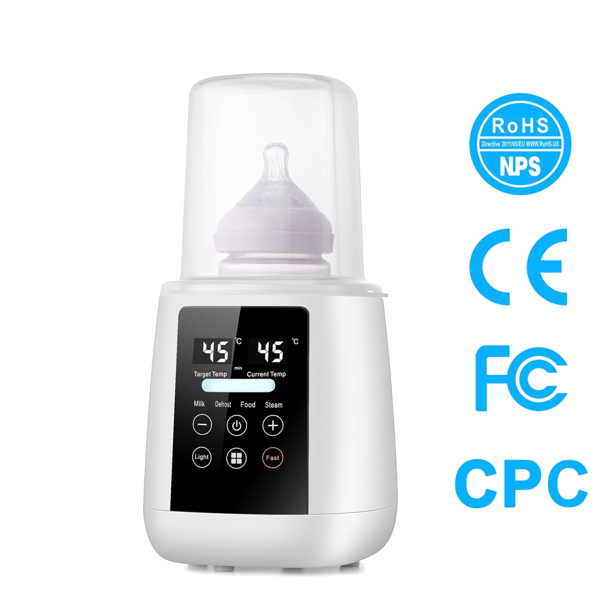 FVLOENG Baby Bottle Warmer, Fast Milk Warmer for Breastmilk, Formula with Accurate Temperature Control, 48H Thermostat,Thaw, Night Light, portable Bottle Warmers with Heat Food Jars Function