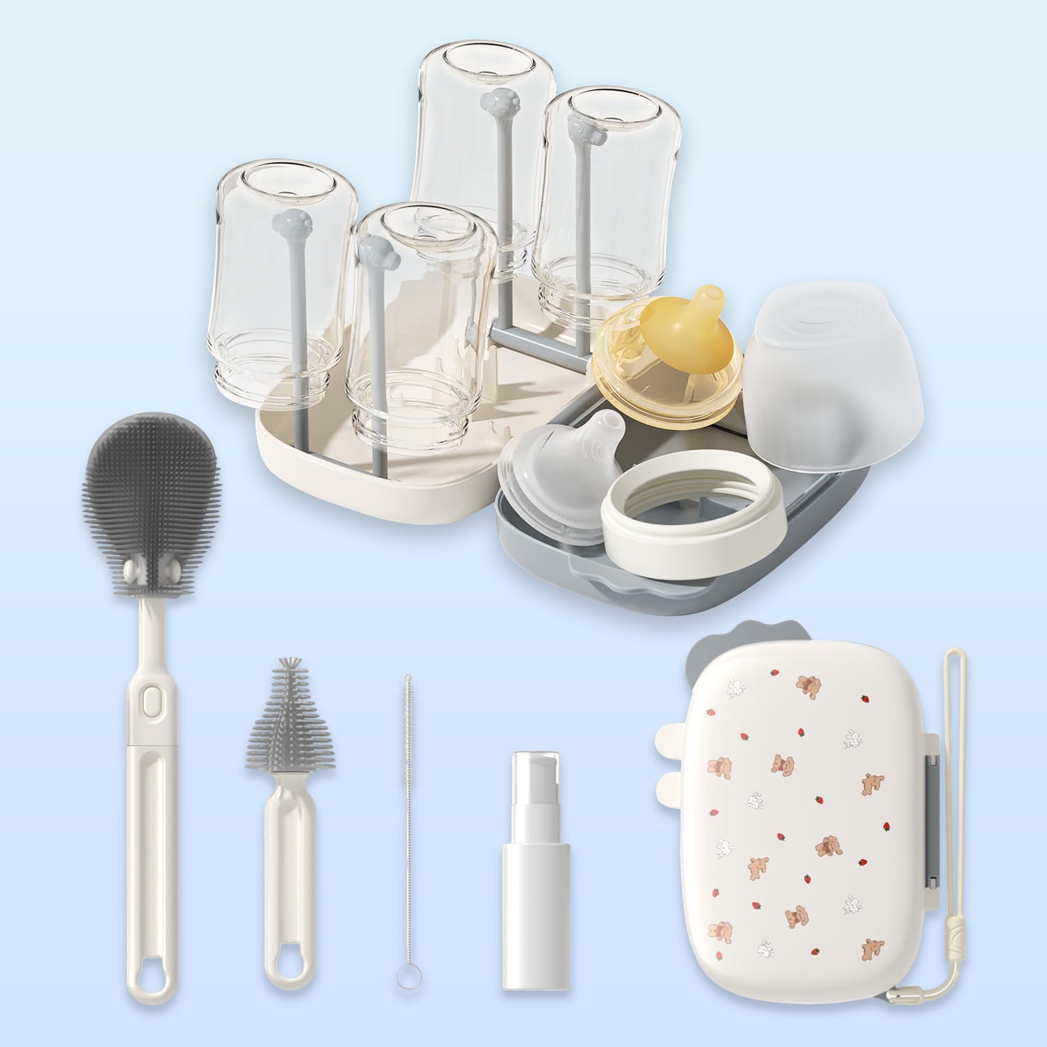 Walmart discount codes: Walmart Black Friday Deals 2025 - FVLOENG Portable Bottle Brush Set,Baby Bottle Cleaner Kit with Silicone Nipple & Straw Brush, Drainage Rack, Storage Box 6 in 1 Bottle Cleaning Tool for Home and Travel