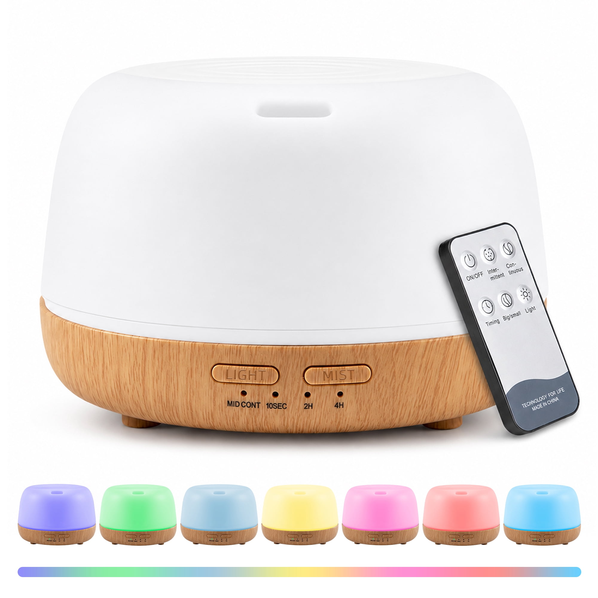 FVLOENG Essential Oils Aromatherapy Diffuser Mist Ultrasonic Vaporizer, 7 Colors Light ,Cool Mist Air Humidifiers for Large Room Home Bedroom Baby Office Car, w