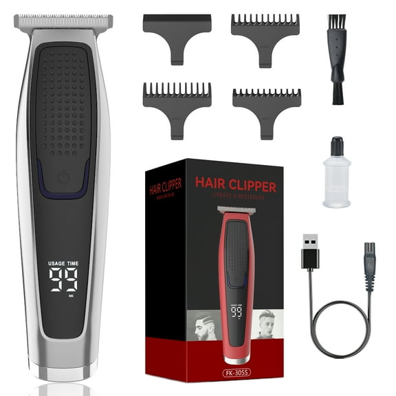 FVLOENG Hair Clipper for Men Electric Beard Trimmer Cordless Shaver Razor Grooming Kit with LED Display for Mustache, Body, Face, Hair Cutting, Father Husband Boyfriend Gifts