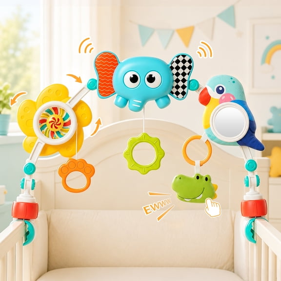 FVLOENG Crib Mobile Baby Stroller Arch Toy Snap-On Infant Nursery Mobile for Crib Boys Girls