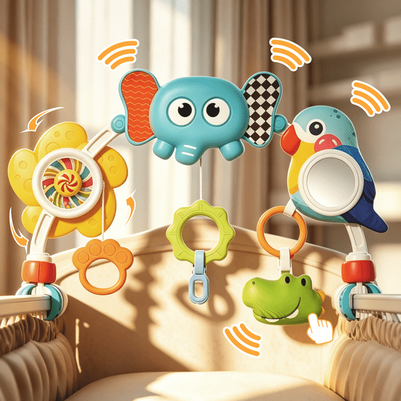 FVLOENG Crib Mobile Baby Stroller Arch Toy Snap-On Infant Nursery Mobile for Crib Boys Girls