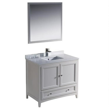 FVN2036 Oxford 36" Free Standing Single Vanity Set with MDF Cabinet, Quar