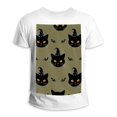 FVQL Black Cat Big and Tall Cotton White Men's T Shirts,Short Sleeve