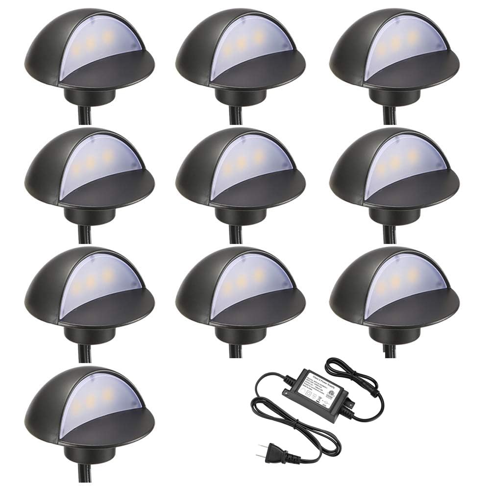 FVTLED LED Deck Lights Kit, Pack of 10 Low Voltage Step Stair Lights Φ1 ...