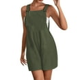 thumbnail image 1 of FVWITLYH Dressy Jumpsuits For Women Women's Cotton Linen Short Overalls Casual Summer Bib Shortalls with Pockets Green,XXXL, 1 of 5