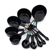 Farberware Professional 10-Piece Nesting Plastic Measuring Cup and Spoon Set Black