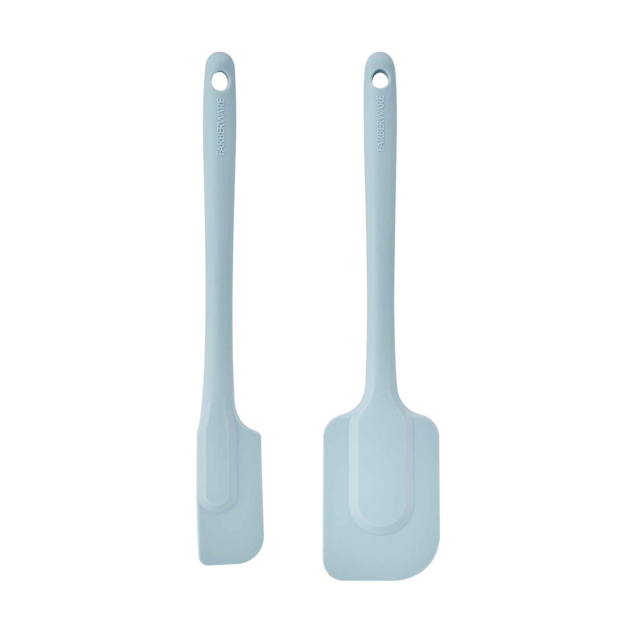 Farberware Soft Grips 2-piece Silicone Kitchen Spatula and Jar Spatula Set Slate Blue