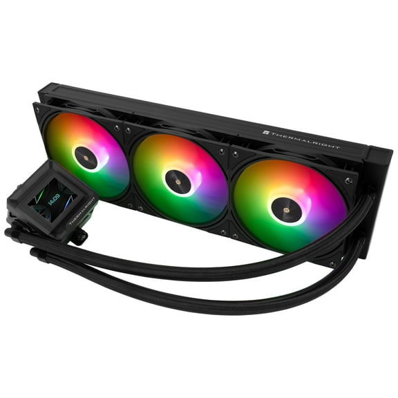 FW 360 SE ARGB Black-AIO CPU Liquid Cooler,IPS LCD Screen with 320x240 Resolution,for AM4/AM5,Intel LGA1700/1851,2-inch Magnet-Absorbent LCD Screen for Images-Black,PC CPU Water Cooler