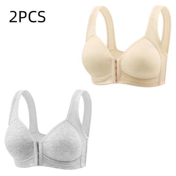 FW 4/2PCS OWLCE Adjustable Front Closure Push-Up Bra Wire-Free, Seamless & Side Support for Daily Wear, Spring-Summer Comfort
