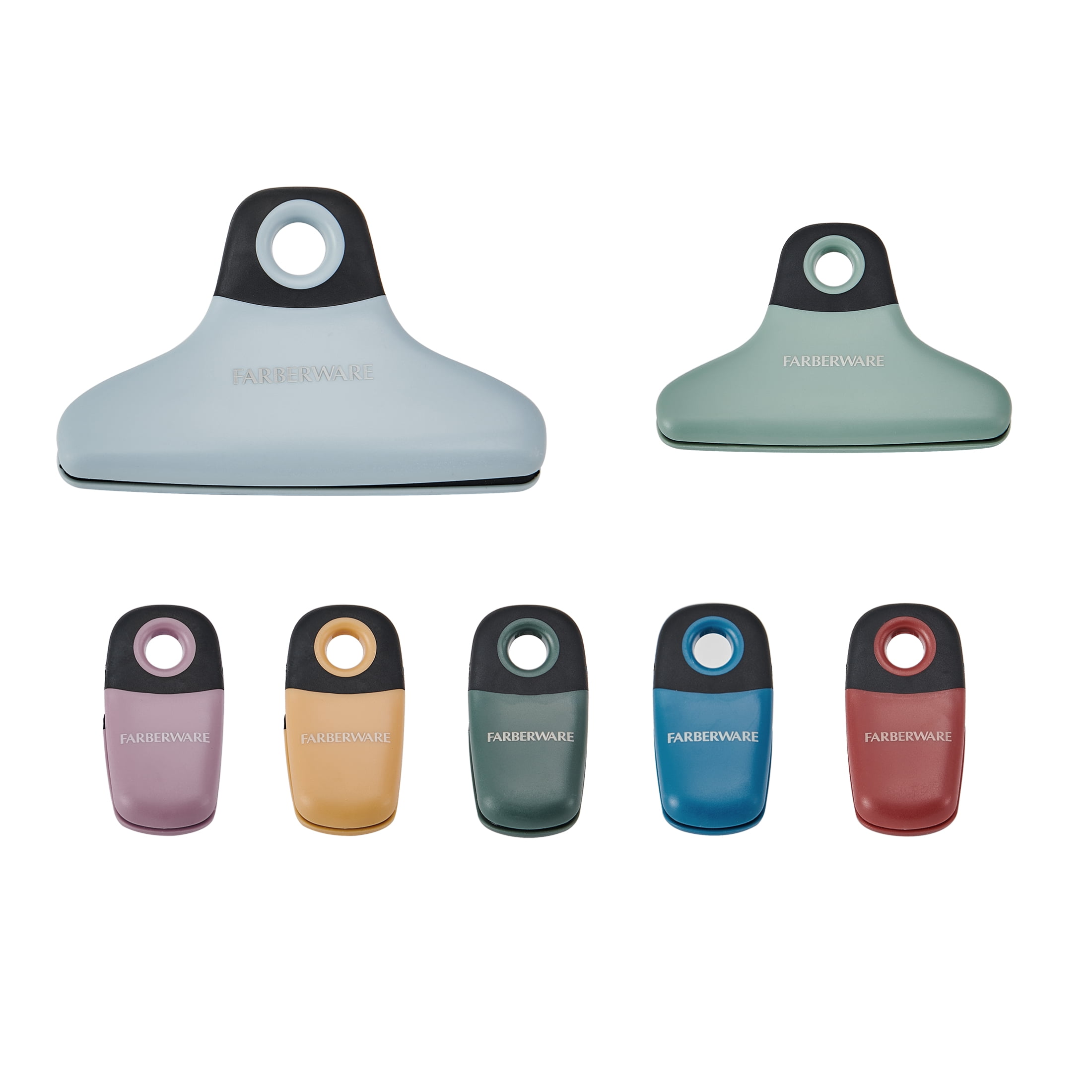 Farberware Soft Grips Assorted Magnetic Bag Clips for Storage and Organization (Set of 7)