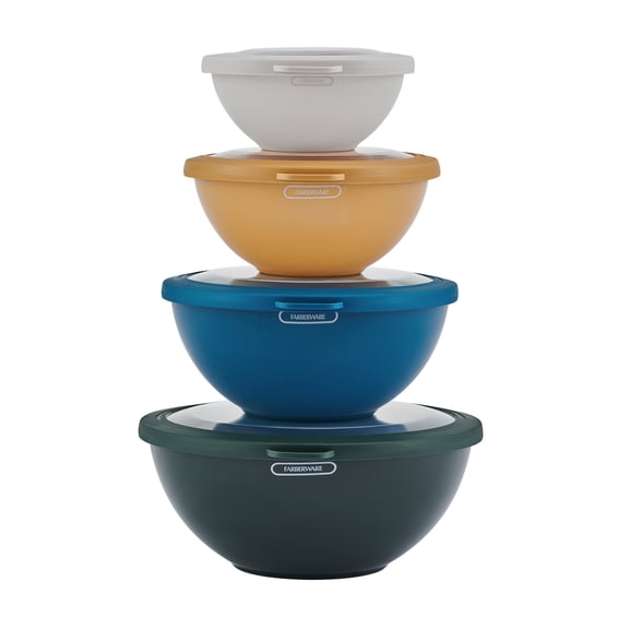 Farberware Professional Mixing Bowl Set with Matching Lids, 8 Pieces