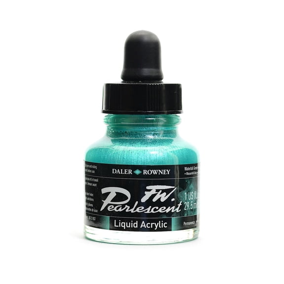 FW Pearlescent and Shimmering Liquid Acrylic waterfall green, 1 oz. (pack of 3)