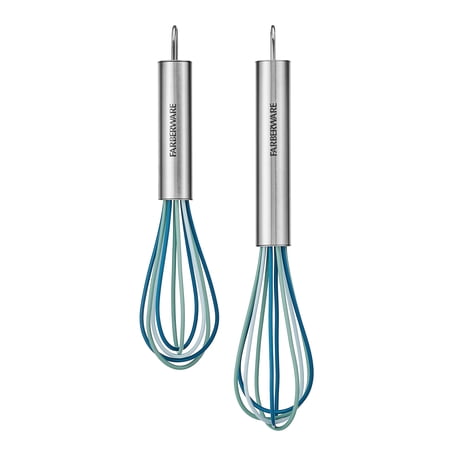 Farberware Professional Set of 2 Mini Stainless Steel Handled Whisks Multi-Colored