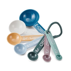 Farberware Professional Assorted Color 7-Pcs Measuring Spoon Set with Storage Ring