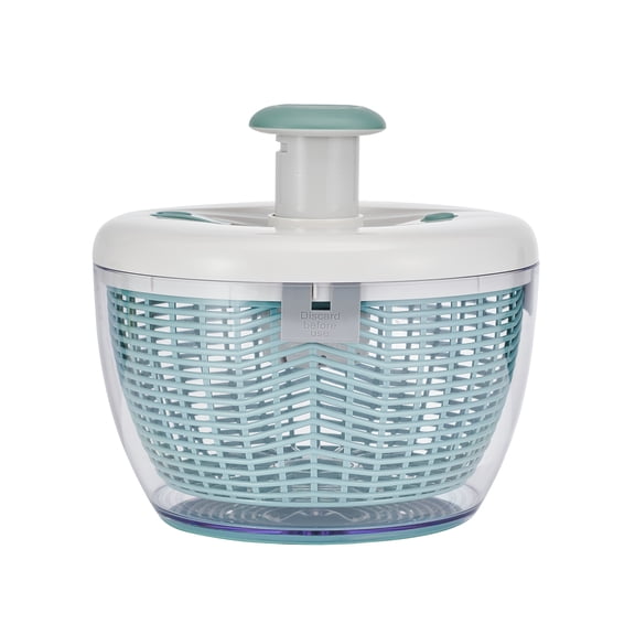 Farberware Professional White and Sage Green Salad Spinner with Hand Pump Mechanism