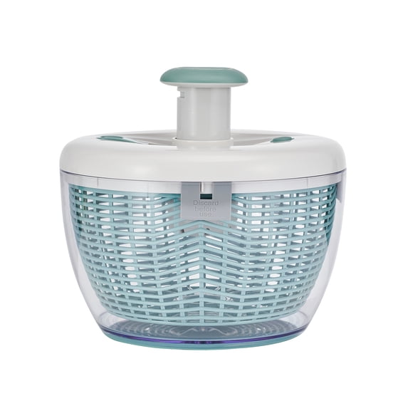 Farberware Professional White and Sage Green Salad Spinner with Hand Pump Mechanism
