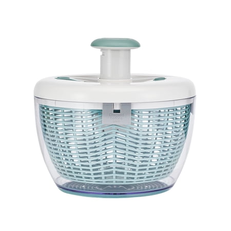 Farberware Professional White and Sage Green Salad Spinner with Hand Pump Mechanism