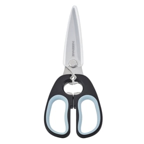 Farberware Soft Grips Stainless Steel Kitchen and Herb Scissor/Shear Black, Blue Accents
