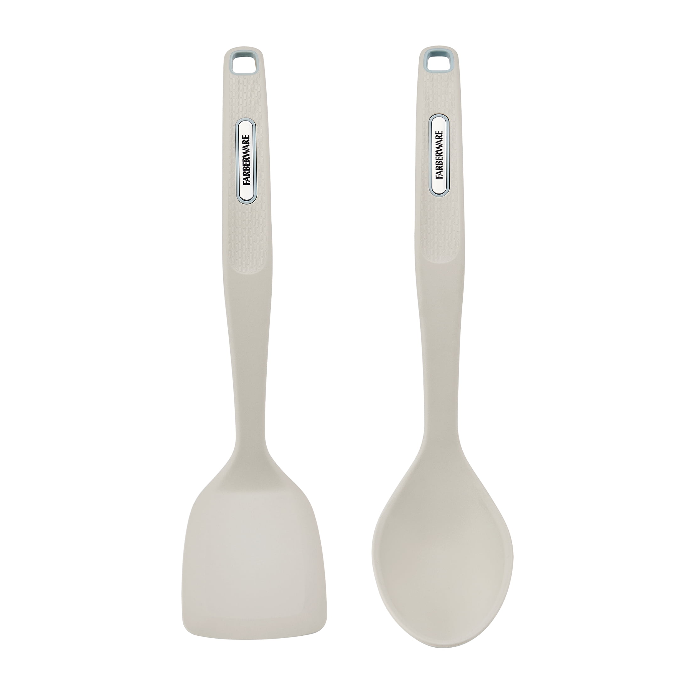Farberware Soft Grips Silicone Cooking Utensils Set of 2, Spatula and Basting Spoon