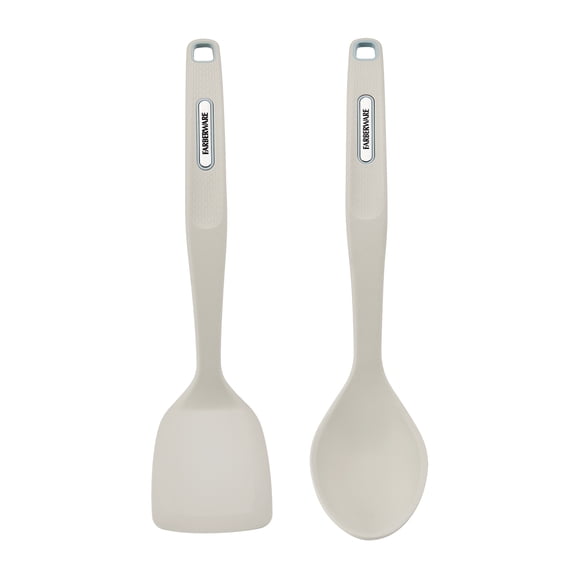 Farberware Soft Grips Silicone Cooking Utensils Set of 2, Spatula and Basting Spoon