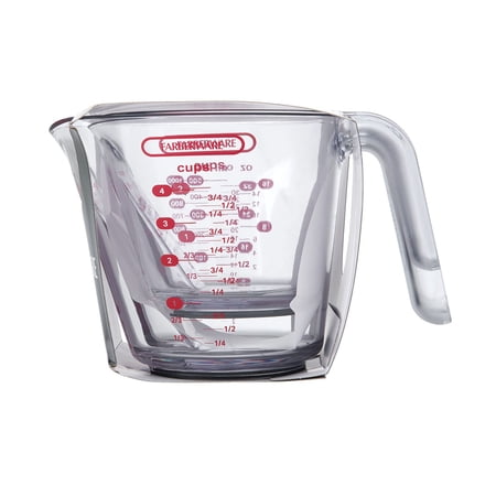 Farberware Professional Set of 2 Nesting Measuring Cups with Easy-Read Design, Clear