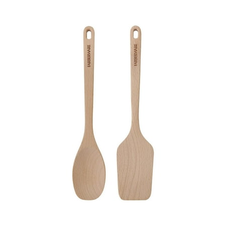 Farberware Wood Turner and Cooking Spoon Set, 2-Piece