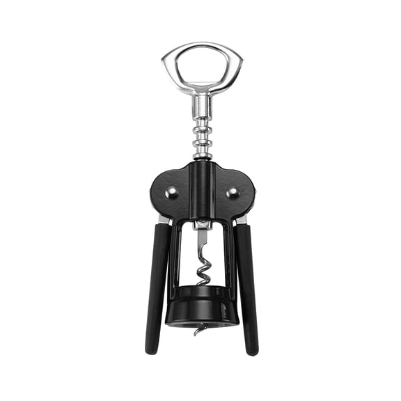 Farberware Professional Zinc Alloy Wing Corkscrew with Built-In Bottle Opener Black