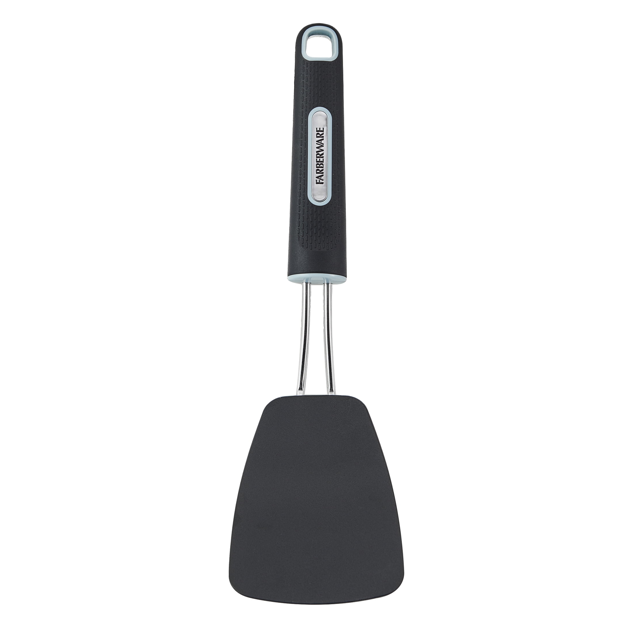 Farberware Soft Grips Flex Turner Kitchen Spatula, Black with Slate Accents