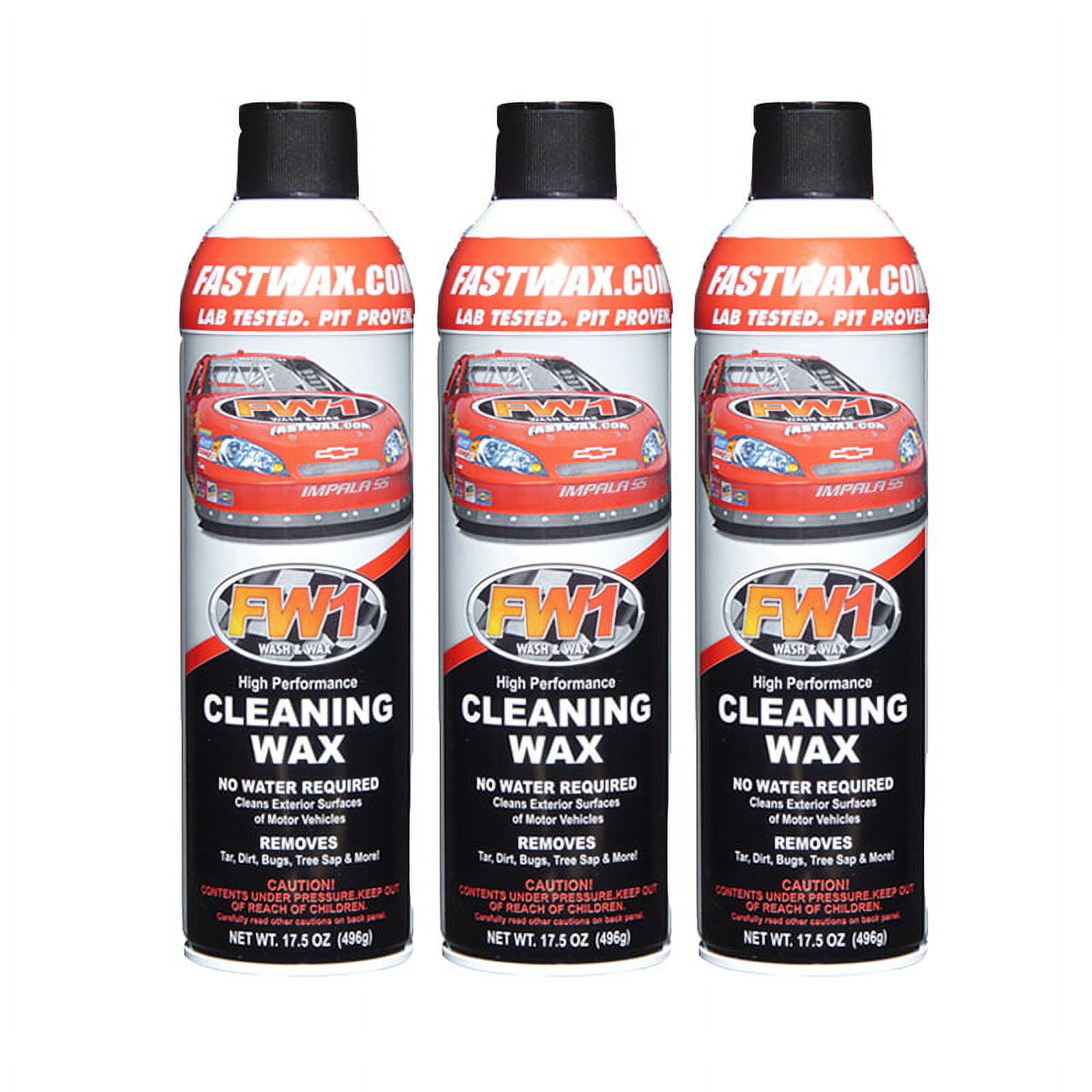 FW1 Wash & Wax Waterless Polish with Carnauba 17.50oz (3-Pack)