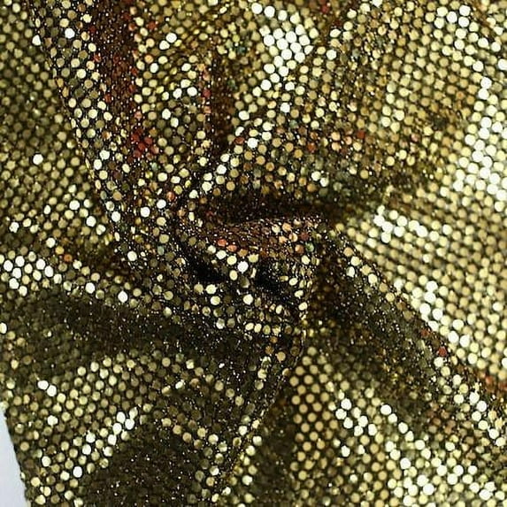 FWD 45" 100% Polyester Shiny Dot Sewing & Craft Fabric By the Yard, Gold and Black