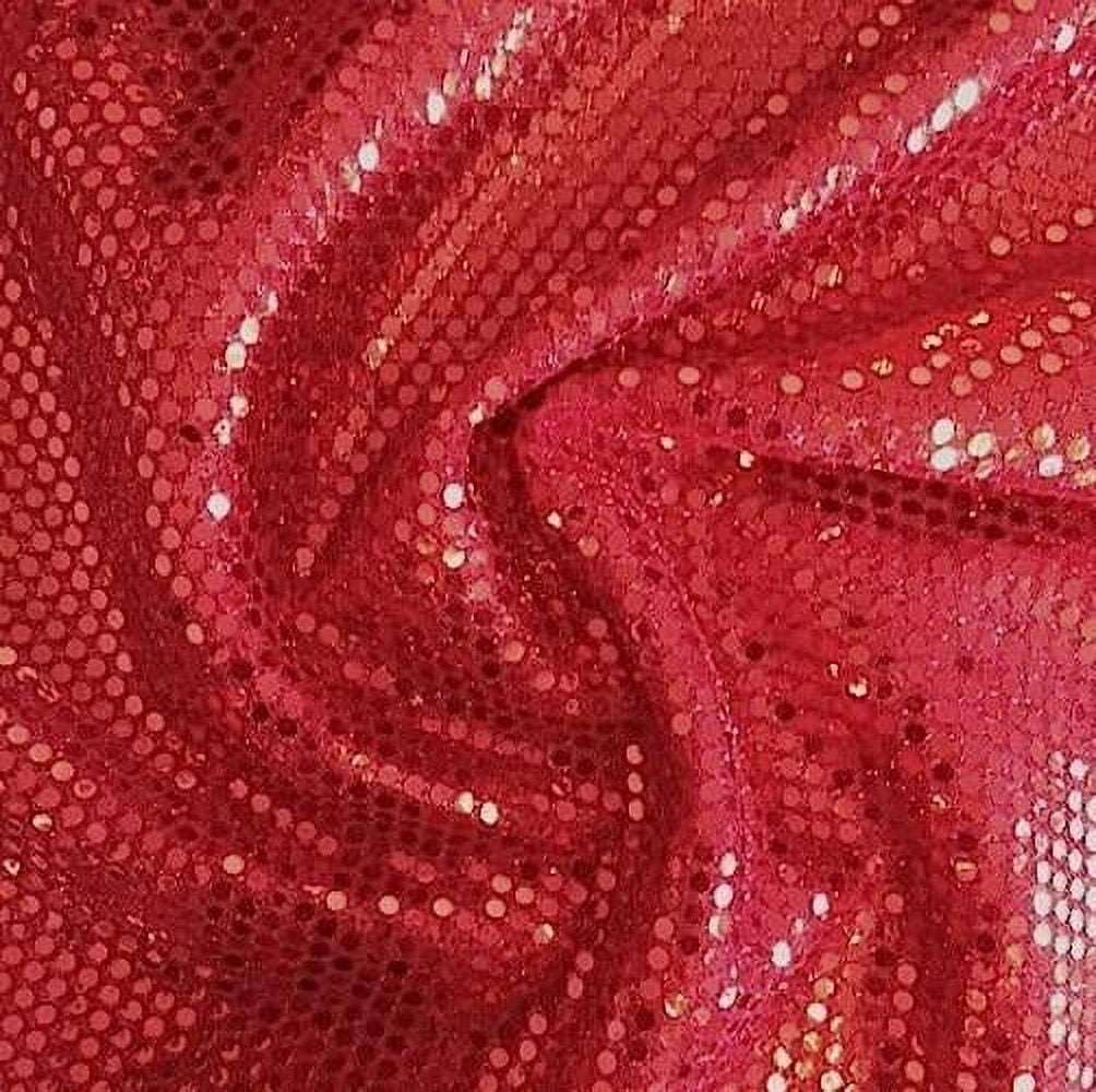FWD 45" 100 Polyester Shiny Dot Sewing & Craft Fabric By the Yard, Red