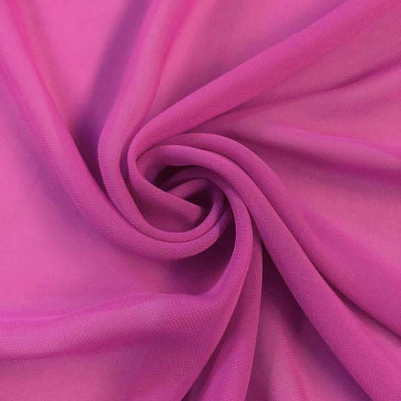 FWD 58" 100% Polyester Chiffon Sewing & Craft Fabric By the Yard, Magenta