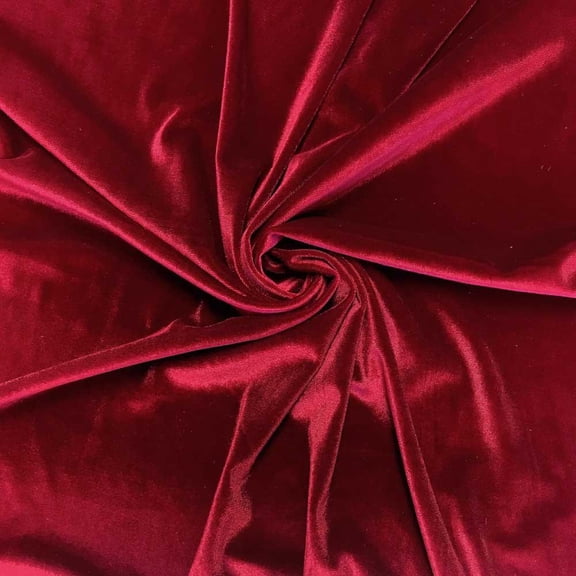 FWD 60" Spandex Polyester Blend Velvet Sewing & Craft Fabric By the Yard, Burgundy