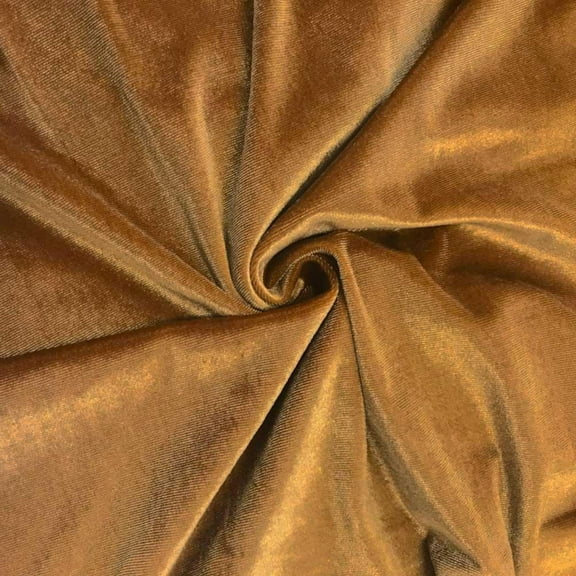 FWD 60" Spandex Polyester Blend Velvet Sewing & Craft Fabric By the Yard, Copper