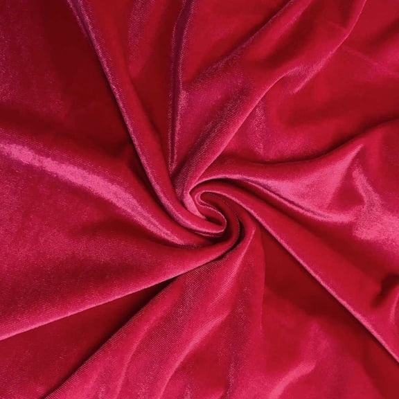 FWD 60" Spandex Polyester Blend Velvet Sewing & Craft Fabric By the Yard, Fuchsia
