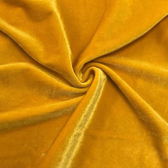 FWD 60" Spandex Polyester Blend Velvet Sewing & Craft Fabric By the Yard, Gold