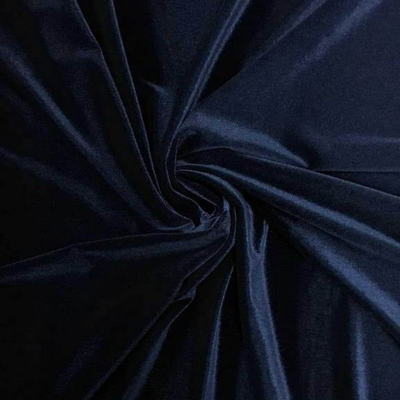 FWD 60" Spandex Polyester Blend Velvet Sewing & Craft Fabric By the Yard, Navy Blue